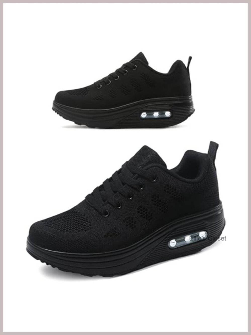 Women's Air Cushion Walking Shoes Breathable Mesh 2 Inch Platform